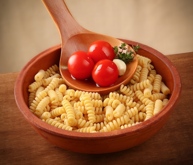 Fusilli di pasta italiana