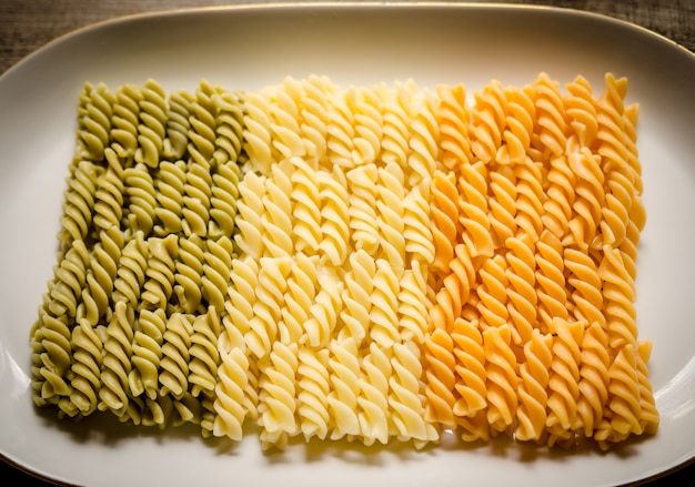 Fusilli pasta bandiera italiana