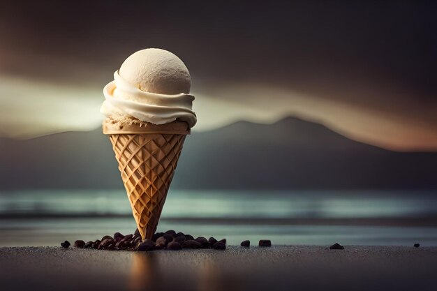 Fusione del gelato in cono