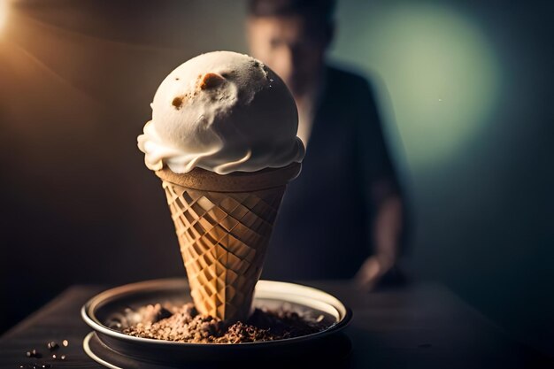 Fusione del gelato in cono