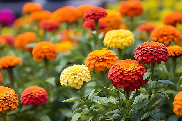 Fusione floreale Colori vivaci nel giardino