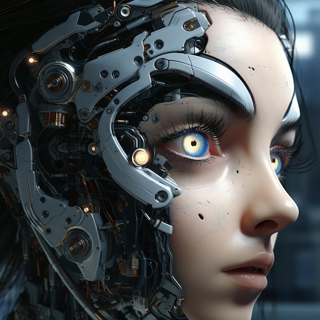 Futristic robot AI ragazza