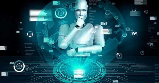 future financial technology controll by ai robot huminoid uses machine learning