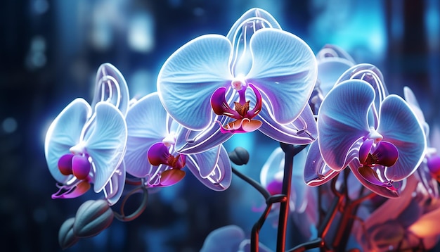 futurismo dell'orchidea robotica incandescente