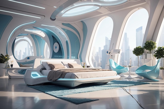 Futurismo senza tempo Crea una camera da letto futuristica con un tocco classico