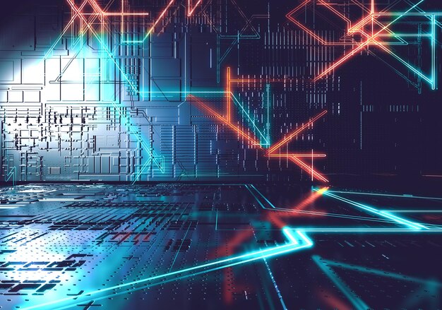 Futuristic data matrix telemetry and simulation display of encrypted numbers
