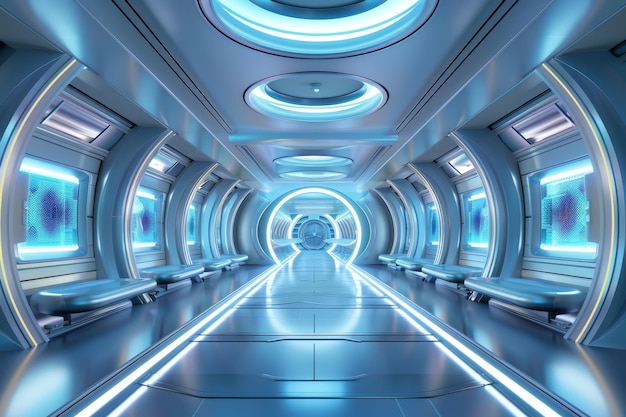 Futuristic interior with future concept