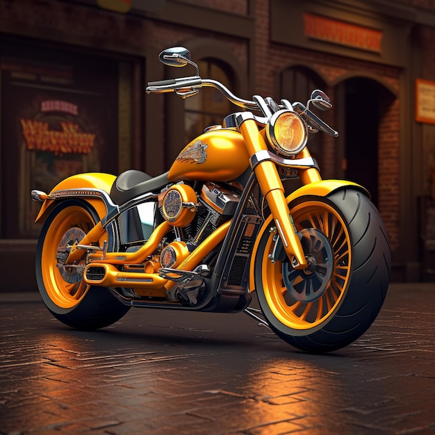 Futuristic Night Ride 3D Rendered Cyberpunk Motorcycle Collection per giochi e concetti