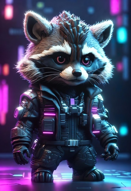 Futuristic Sci fi Racoon ad alta risoluzione