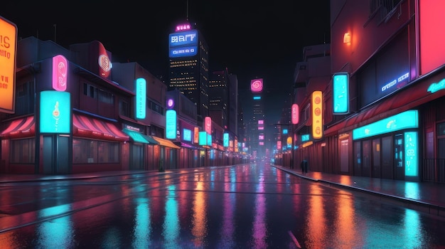 Futuristica città al neon