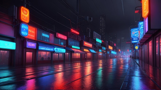 Futuristica città al neon