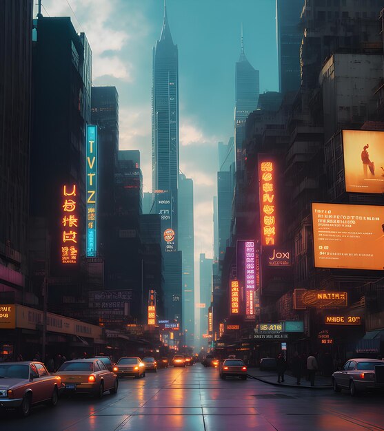 Futuristica città cyberpunk