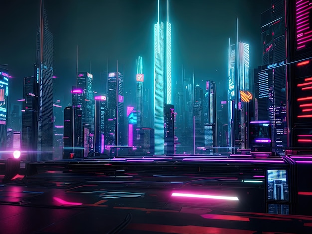 Futuristica città cyberpunk