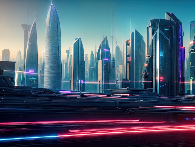 Futuristica città cyberpunk