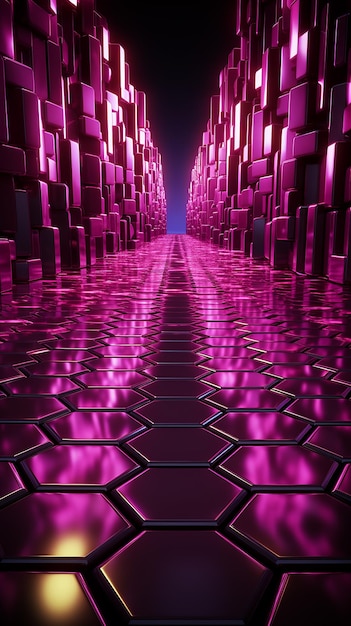 Futuristica ondata sintetica 3D sfondo rosa moderno