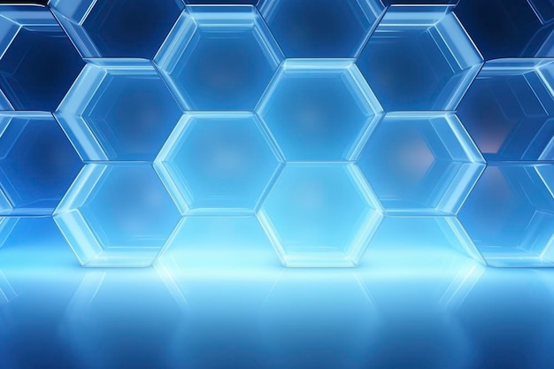 Futuristico sfondo blu con motivo geometrico e retroilluminazione