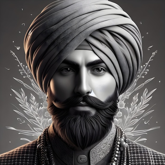 Gagan turban rendering 3d