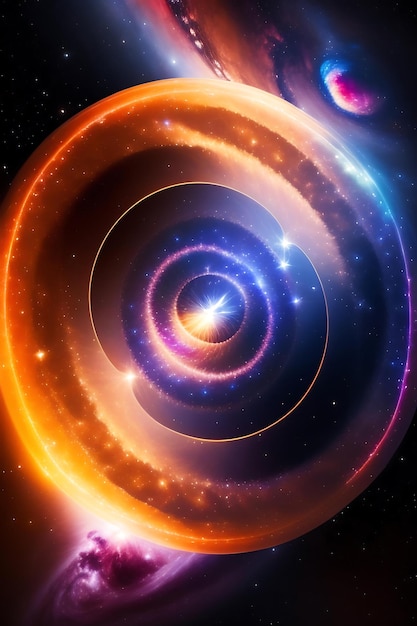 Galassia a spirale nello spazio Stelle sole e pianeti nel cosmo Sfondo dell'universo