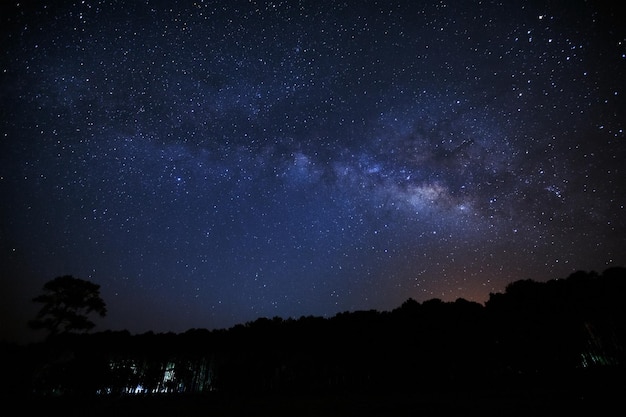 Galassia della Via Lattea Fotografia a lunga esposizione con grana