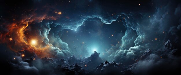 Galassia della Via Lattea Riempire le stelle Banner di sfondo HD