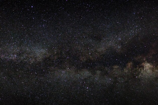 Galassia della Via Lattea su un cielo notturno Fotografia a lunga esposizione con grano
