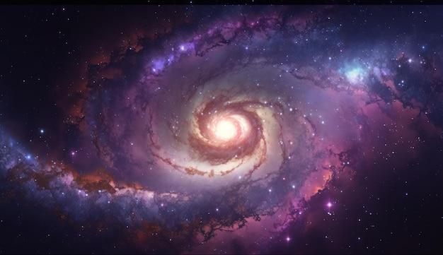 Galassia e stelle nello spazio lontano vista del vasto universo con nebulose scintillanti