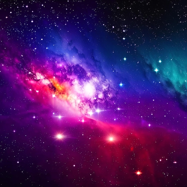 Galassia nella bellezza dello spazio dello sfondo colorato dell'universo