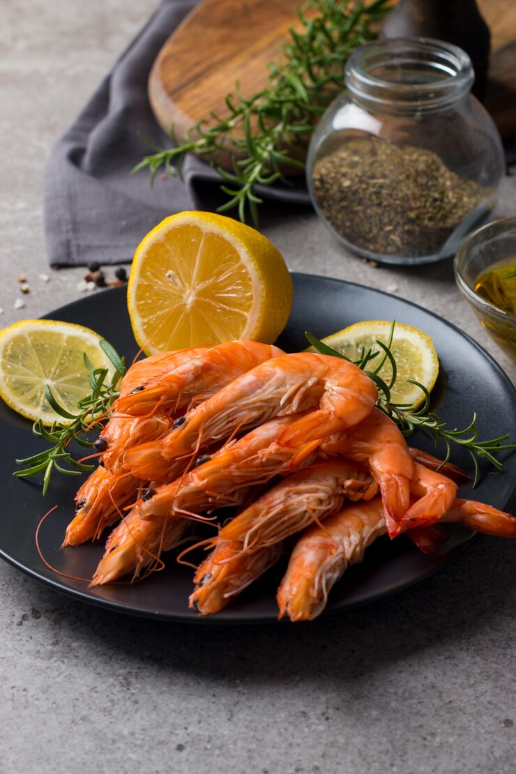 Gamberi alla griglia con rosmarino e limone