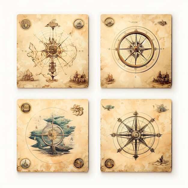 Game Item Map Cabinet Item Nautical Design Treasure Map Explorers Charillustration idea di collezione