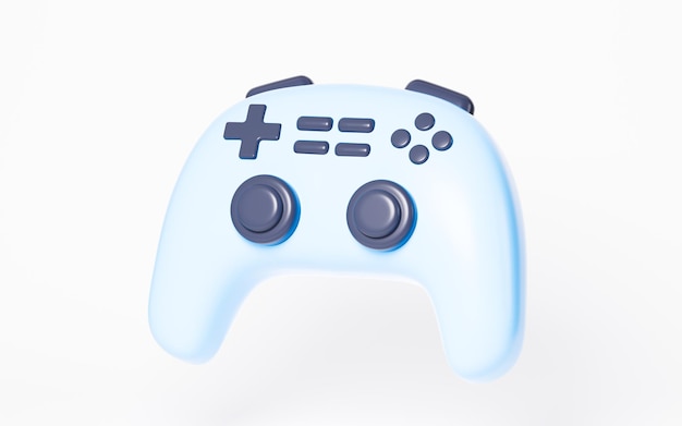 Gamepad del fumetto nel rendering 3d sfondo bianco