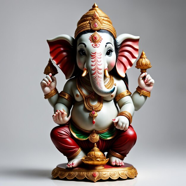 Ganesh Illustrazione del colorato signore indù Ganesha su sfondo decorativo
