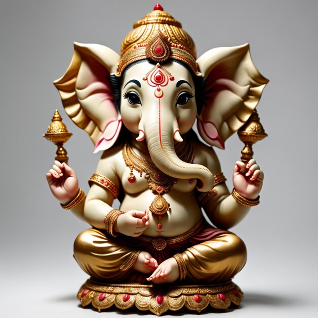 Ganesh Illustrazione del colorato signore indù Ganesha su sfondo solido