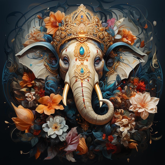 Ganesha con bellissimi colori vivaci