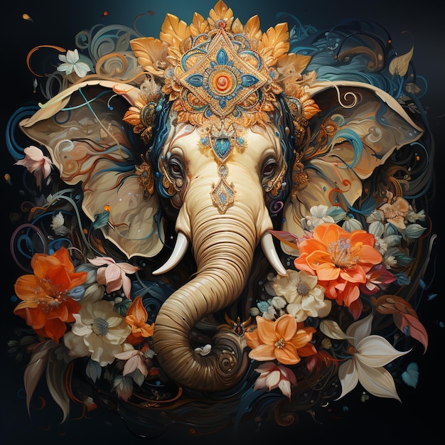 Ganesha con bellissimi colori vivaci