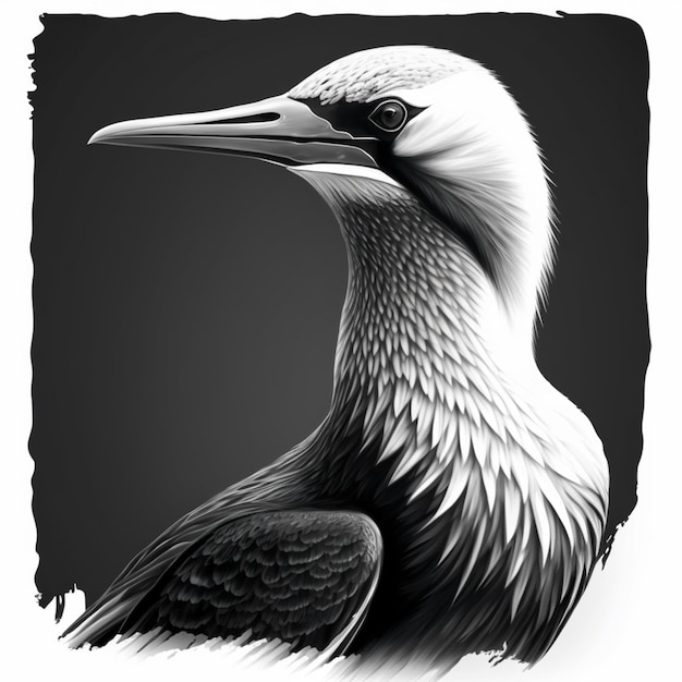 Gannet uccello icona nera bella immagine Ai generato arte