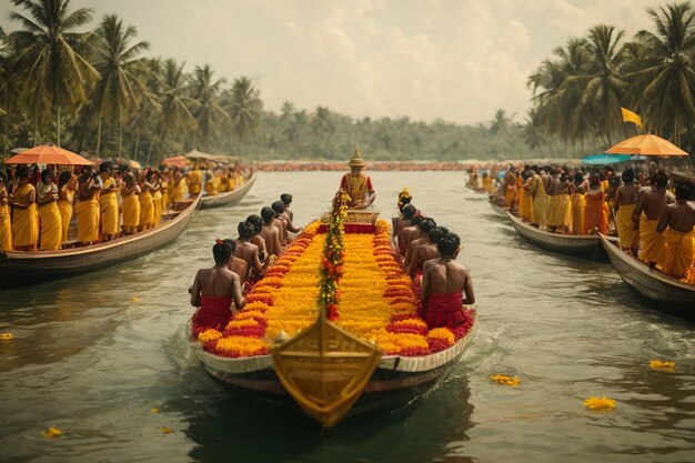 Gara di barche Onam Happy onam Festival Onam Generativo ai