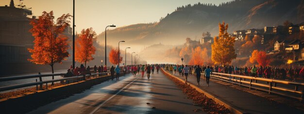 gara di maratona vista posteriore