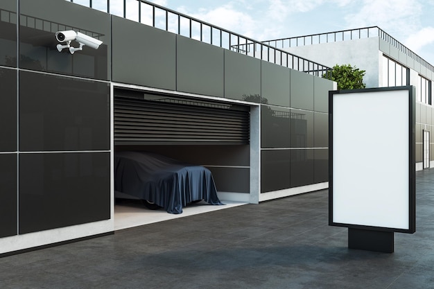 Garage con espositore vuoto