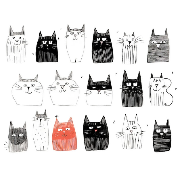 Gatti che disegnano linee