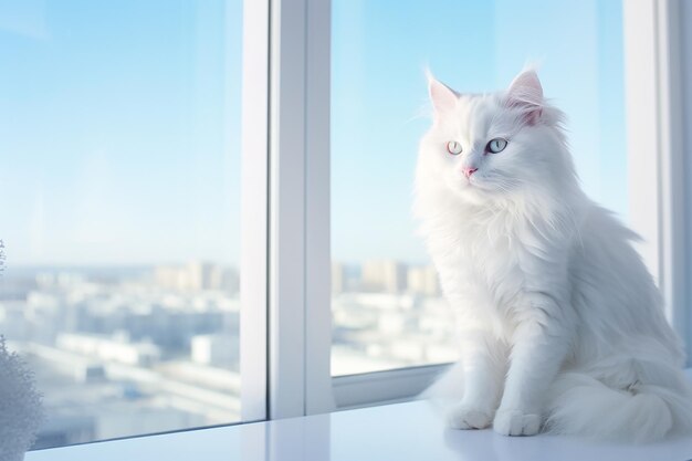 Gattino bianco birichino con gli occhi azzurri