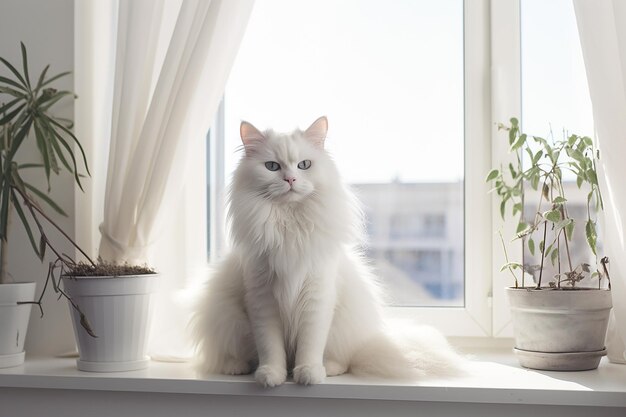 Gattino bianco birichino con gli occhi azzurri