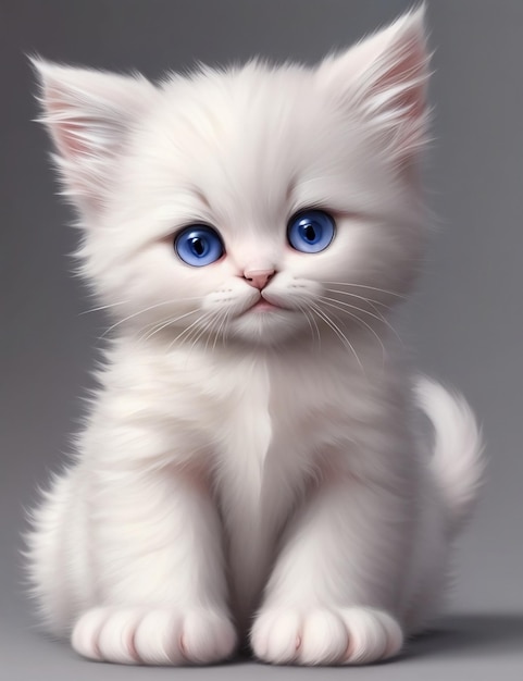gattino bianco peloso