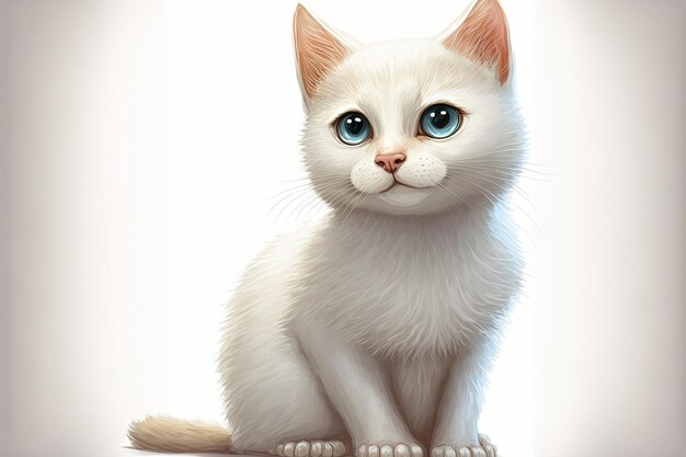 Gattino carino in bianco isolato