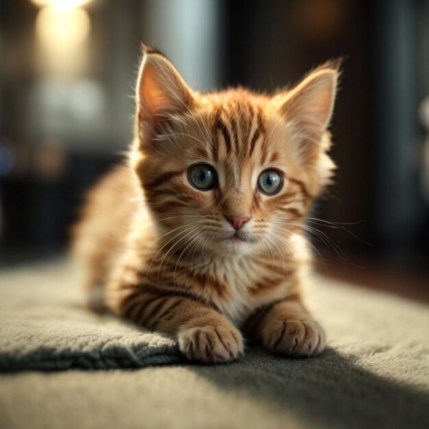 gattino divertente che sorride con gli occhi grandi