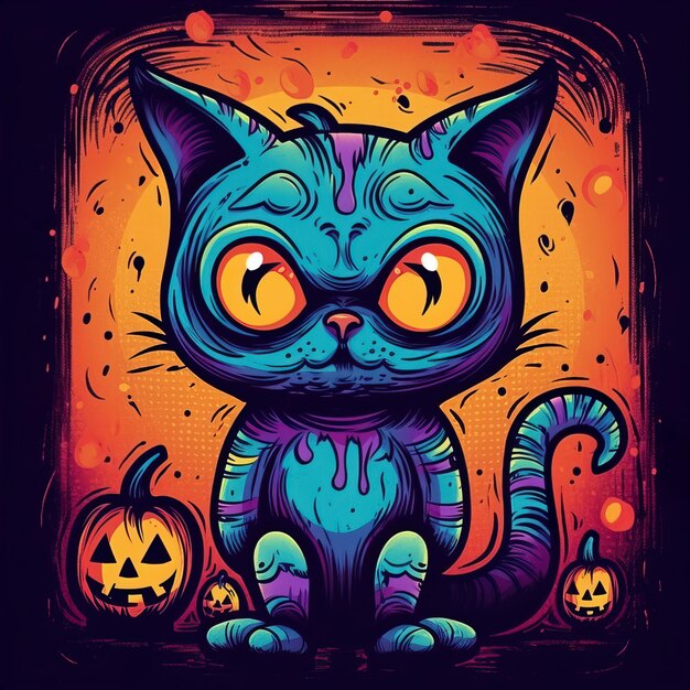 Gatto amichevole di Halloween