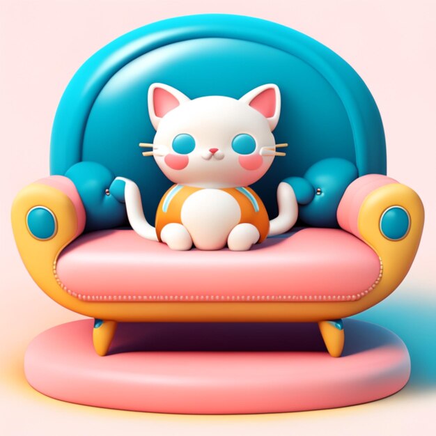 Gatto carino in 3D