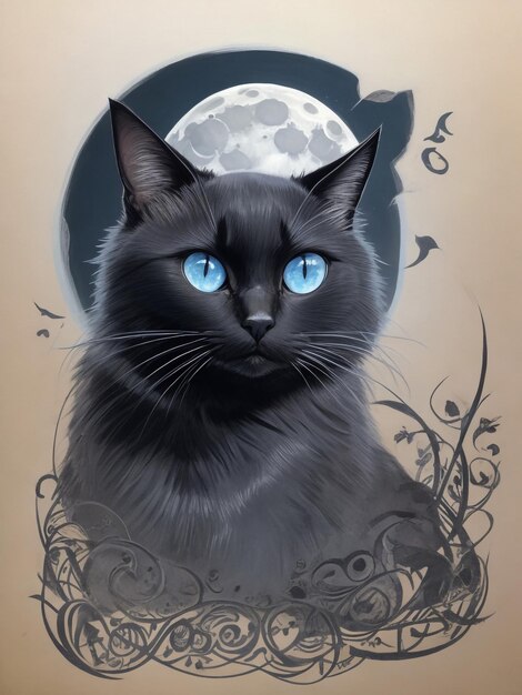 gatto carino sulla luna buona notte e dolci sogni illustrazione vettoriale