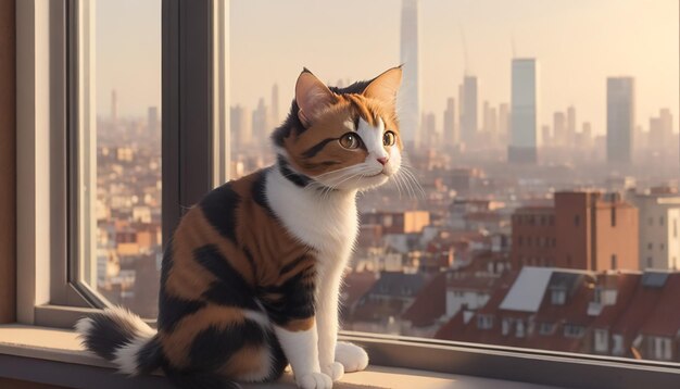 gatto carino vicino alla finestra
