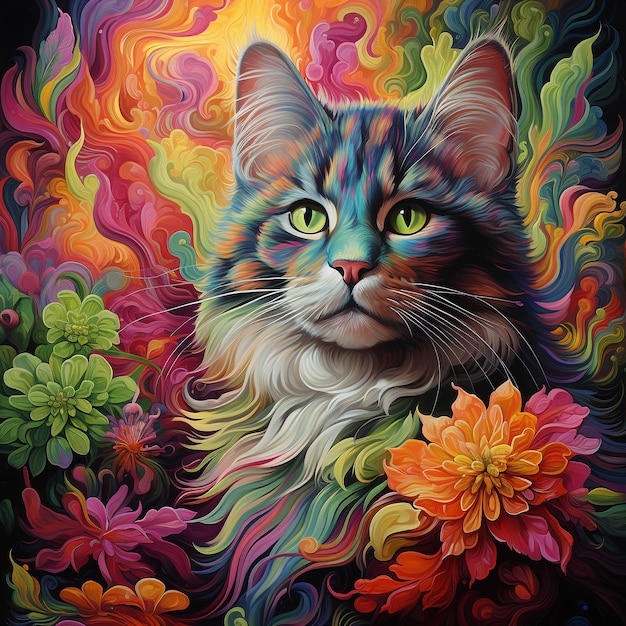 Gatto colorato