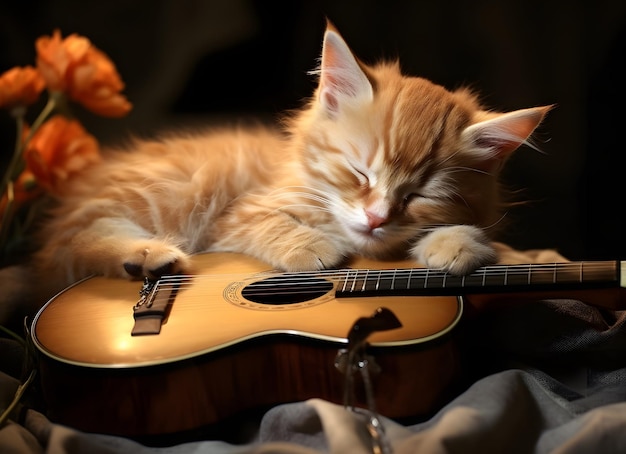 gatto con la chitarra